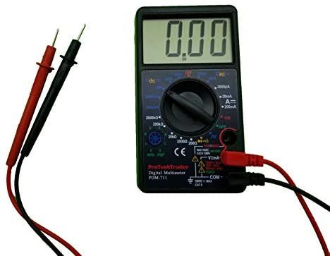 Large Screen Digital Multimeter - Volts Ohms Amps Transistor ...